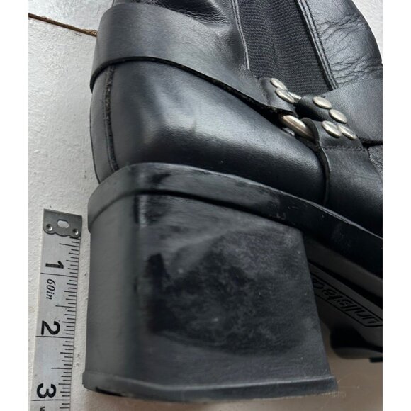 Women's Unlisted Brand Mid Heel Black Leather Upper Boots w/Silver Accent Size 8 - Picture 8 of 16